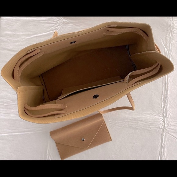 Vegan Warehouse -Sadie Tan Vegan Tote - Picture 3 of 6